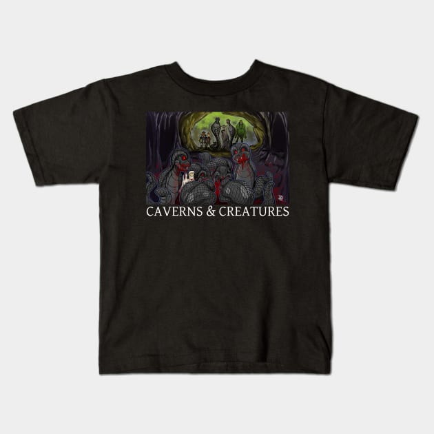 Caverns & Creatures: Naga Please Kids T-Shirt by robertbevan